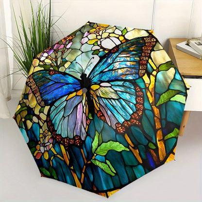 Travel Umbrella – for Travel, Butterfly Print Auto Open Close – detail view 3