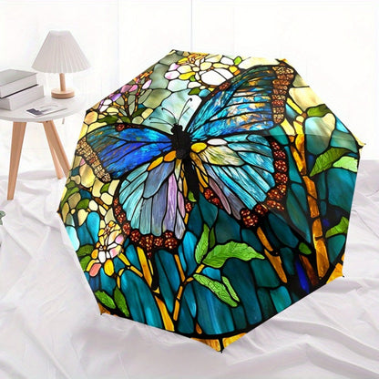 Travel Umbrella – for Travel, Butterfly Print Auto Open Close – detail view 7
