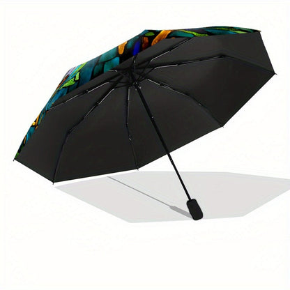 Travel Umbrella – for Travel, Butterfly Print Auto Open Close – detail view 8