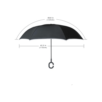Travel Umbrella – Windproof, Inverted Umbrella C Shaped Handle – detail view 5