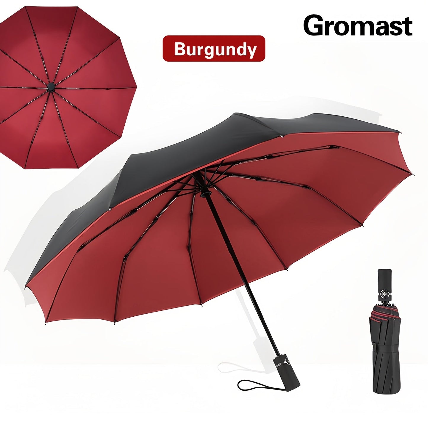 Travel Umbrella – Windproof, Large Windproof Umbrella Rib Auto – alternate view