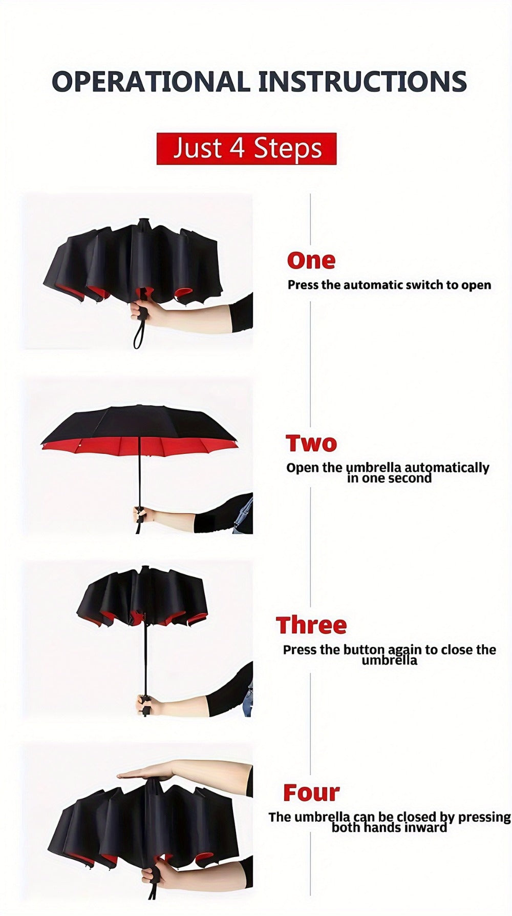 Travel Umbrella – Windproof, Large Windproof Umbrella Rib Auto – detail view 16