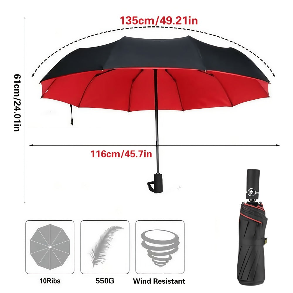 Travel Umbrella – Windproof, Large Windproof Umbrella Rib Auto – detail view 10