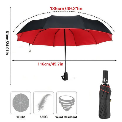 Travel Umbrella – Windproof, Large Windproof Umbrella Rib Auto – detail view 10