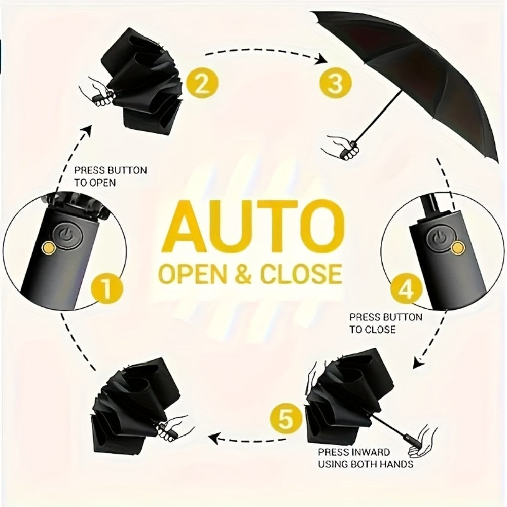 Travel Umbrella – Windproof, Rib Windproof Reverse Folding Umbrella – detail view 8