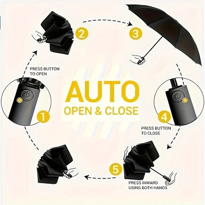 Travel Umbrella – Windproof, Rib Windproof Reverse Folding Umbrella – detail view 8