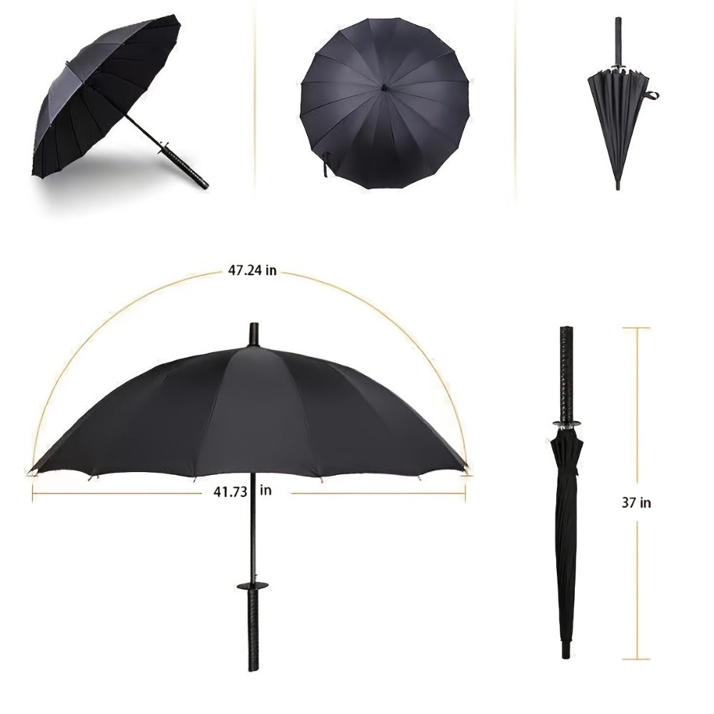Travel Umbrella – Windproof, Samurai Sword Umbrella Auto Open – detail view 6