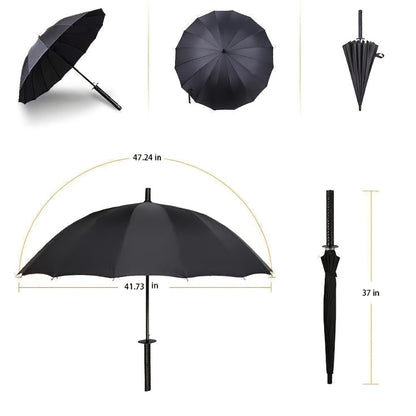 Travel Umbrella – Windproof, Samurai Sword Umbrella Auto Open – detail view 6