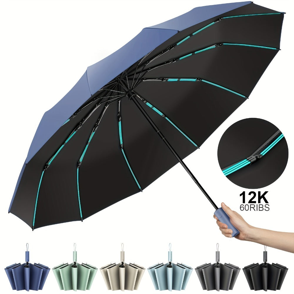 Travel Umbrella – Windproof, Super Strong Windproof Umbrella Auto – detail view 4