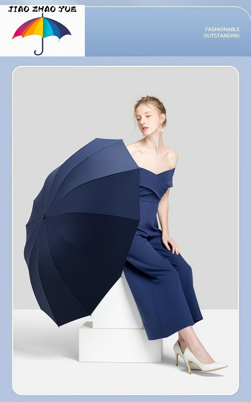 Travel Umbrella – Windproof, Foldable, Compact, for Travel & Work – detail view 16