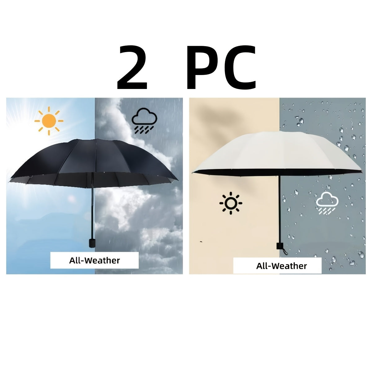 Travel Umbrella – Windproof, Waterproof, Compact, for Travel & Work – alternate view