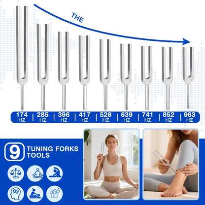 Tuning Fork Set, 9pcs, 174Hz, Forks, Set-with for Pitch Reference detail image - detail view 4