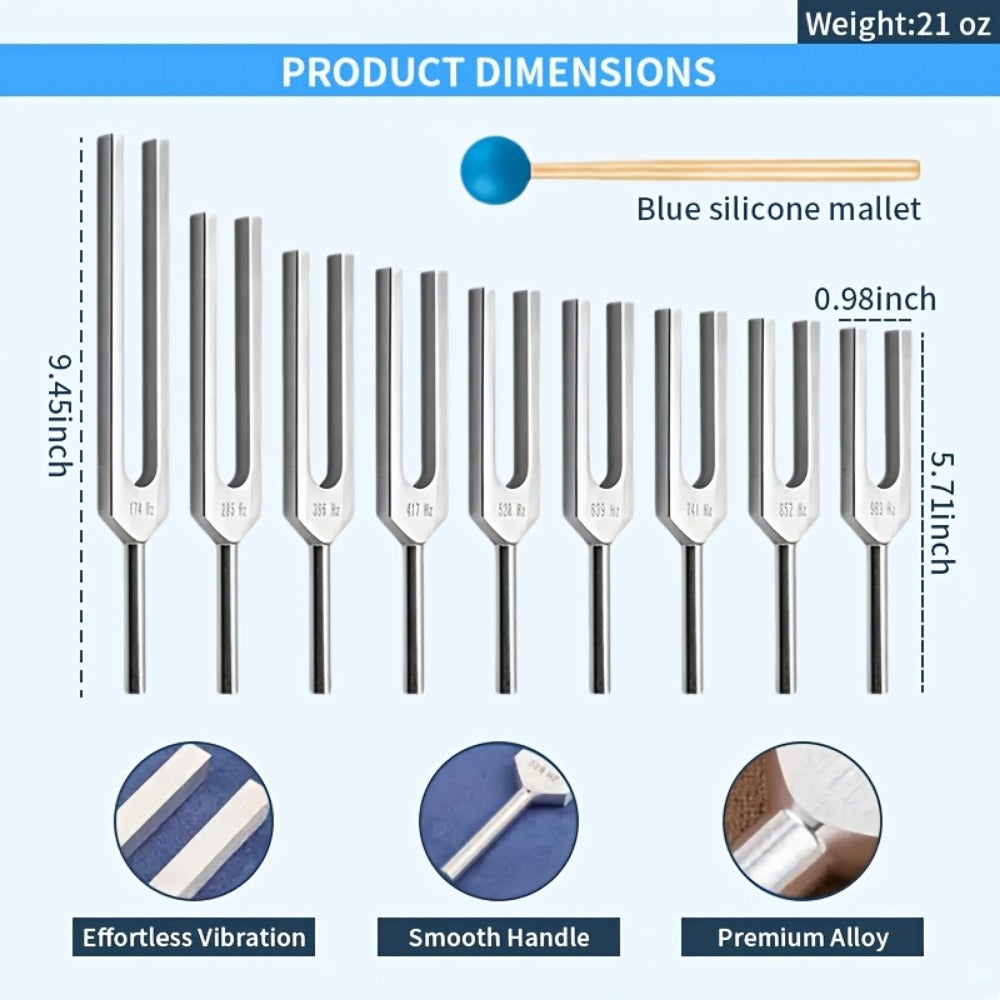 Tuning Fork Set, 9pcs, 174Hz, Forks, Set-with for Pitch Reference detail image - detail view 6