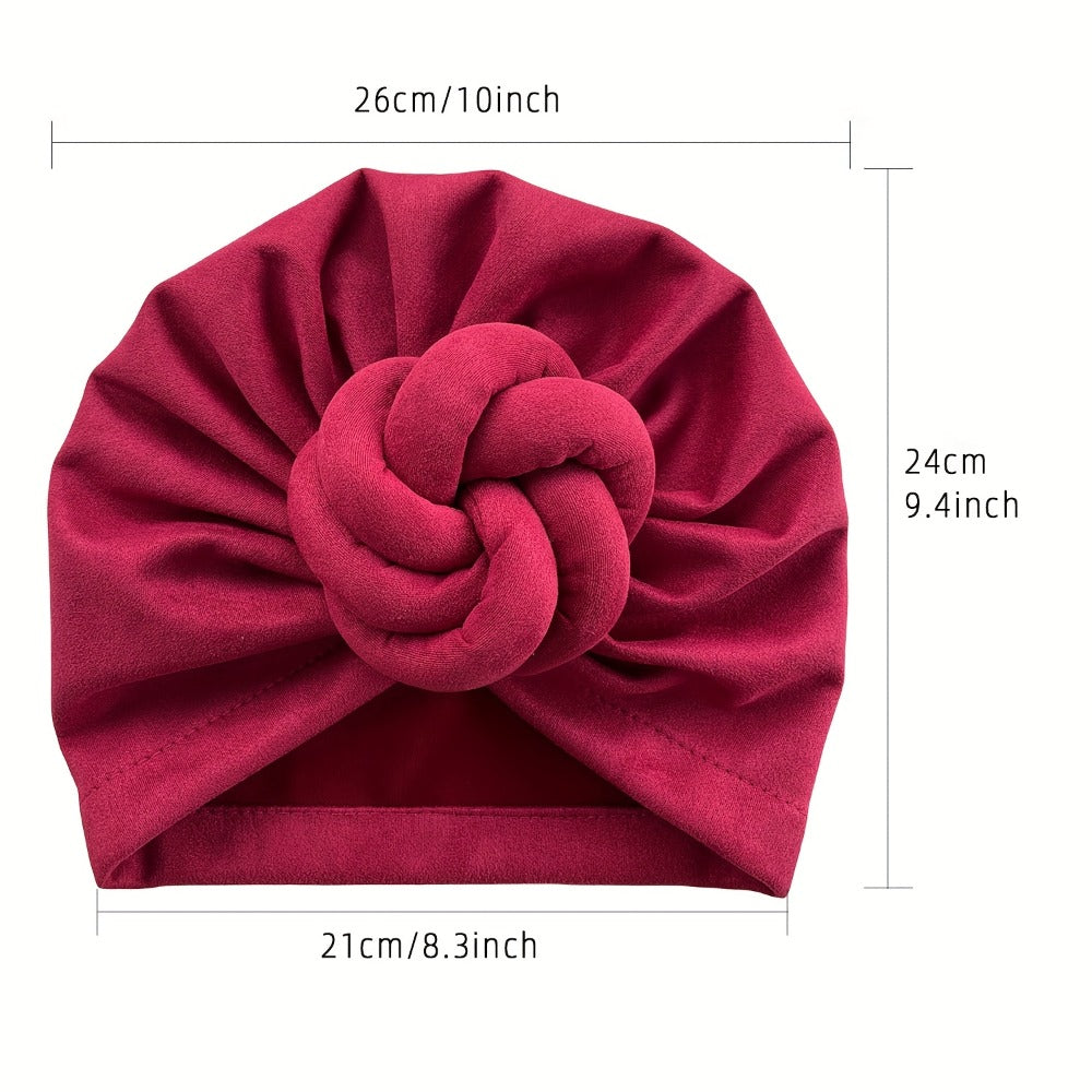 Turban Hat - Pre-tied 4pcs Set - Knotted Headscarf Floral Print Stretch Hair Cap for - product detail view 2