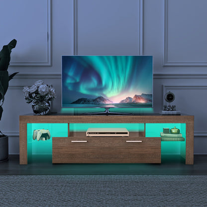TV Stand shown in the Rustic Brown, L71 Inches, for TVs below 80" option