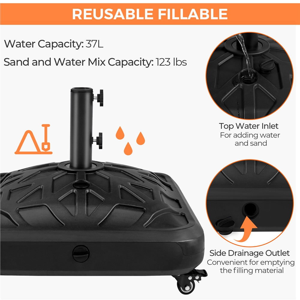 Umbrella Base with Rolling Wheels for Outdoor Shade and Protection detail image - detail view 5