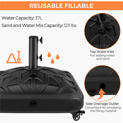 Umbrella Base with Rolling Wheels for Outdoor Shade and Protection detail image - detail view 5