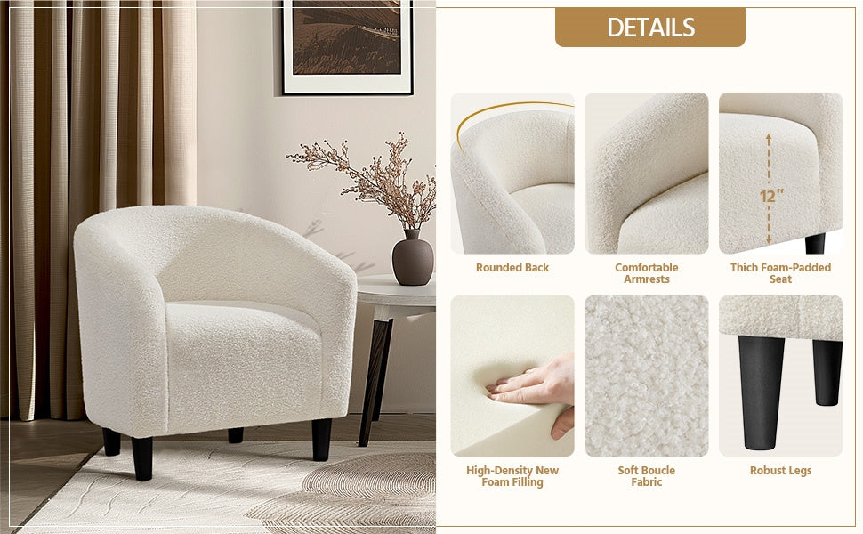 Upholstered Accent Chair, Bedroom Reading Chair for Comfortable Everyday Seating detail image - detail view 24