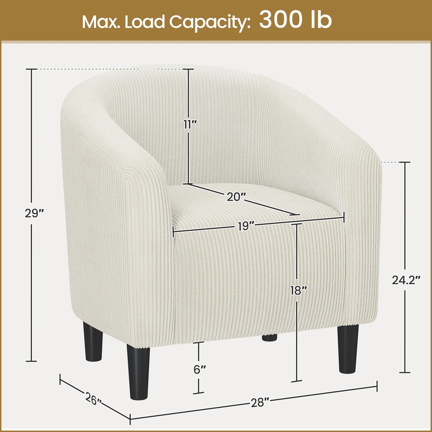 Upholstered Accent Chair, Bedroom Reading Chair for Comfortable Everyday Seating detail image - detail view 8
