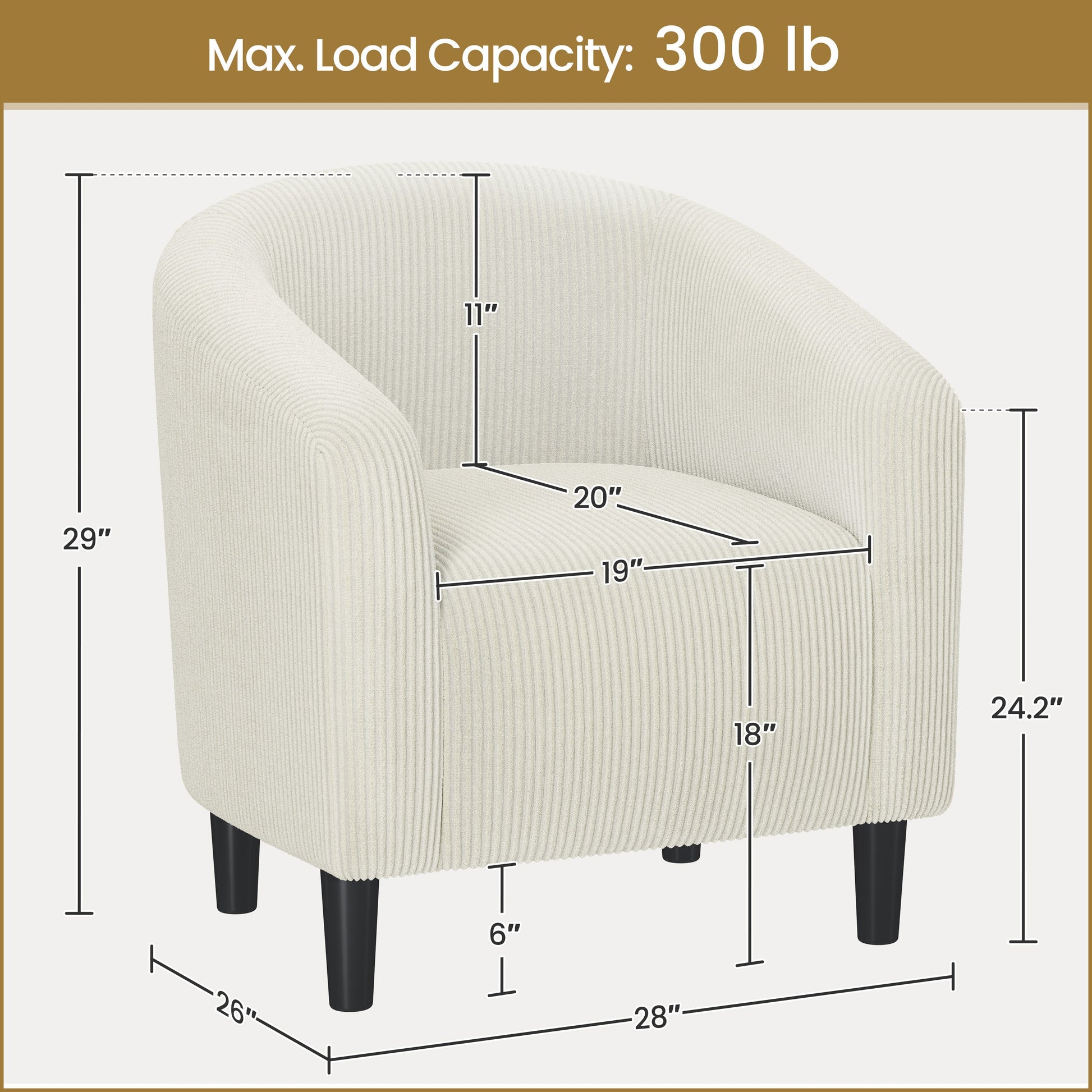 Upholstered Accent Chair, Bedroom Reading Chair for Comfortable Everyday Seating detail image - detail view 8