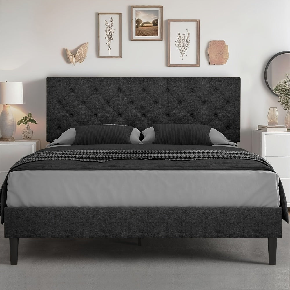 Upholstered Bed Frame, Bedroom Platform Bed for Bedroom Comfort and Support detail image - detail view 7