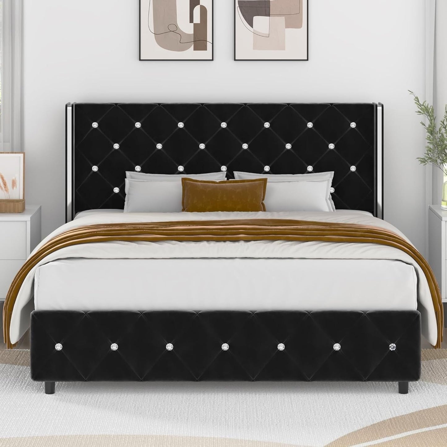 Bed Frame shown in the Black, Full option