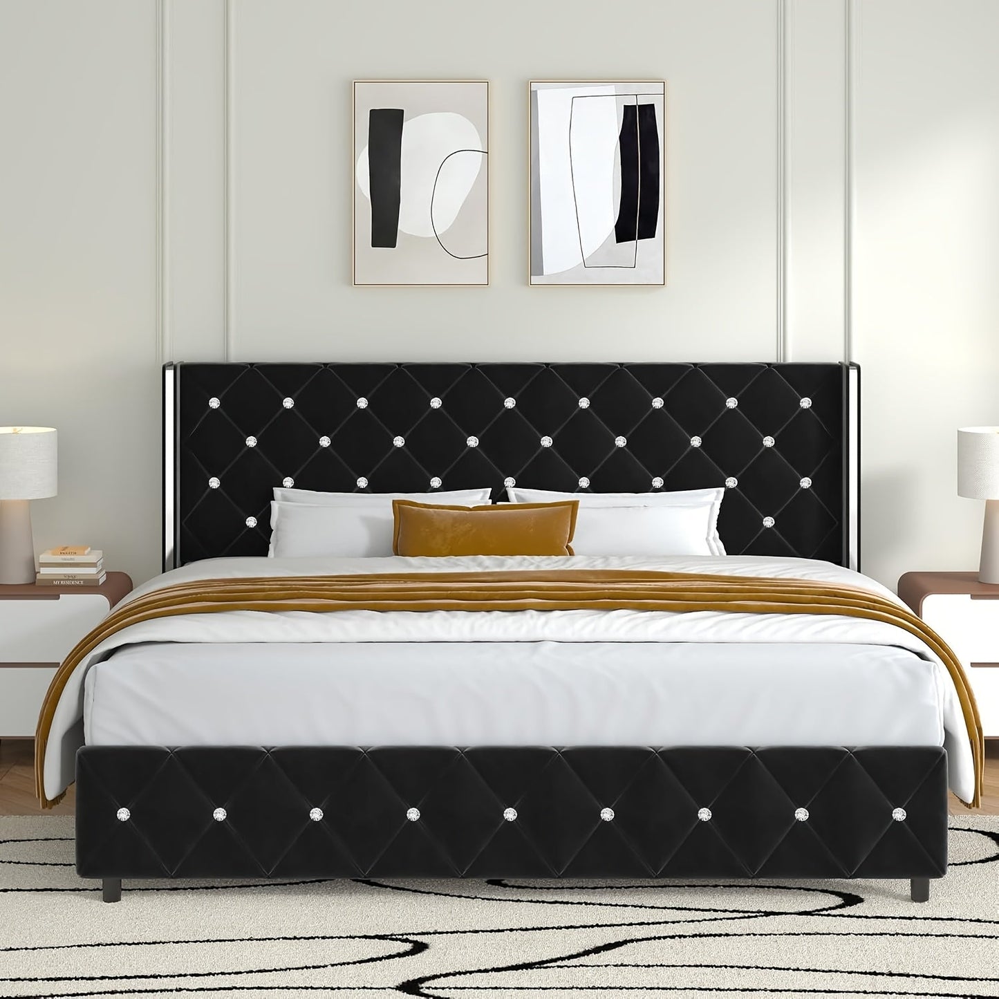Bed Frame shown in the Black, King option