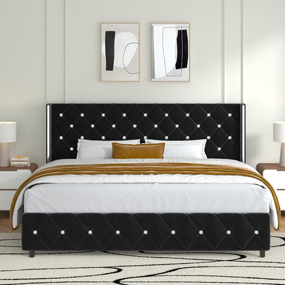 Bed Frame shown in the Black, King option