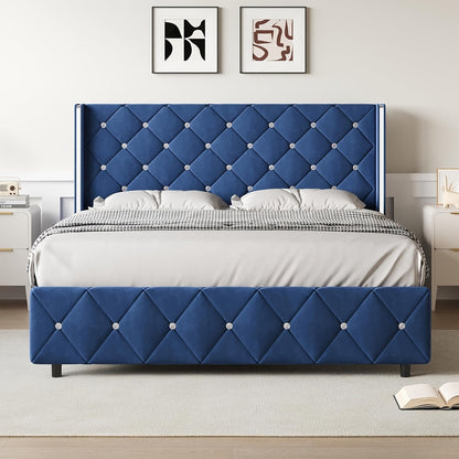 Bed Frame shown in the Blue, Full option