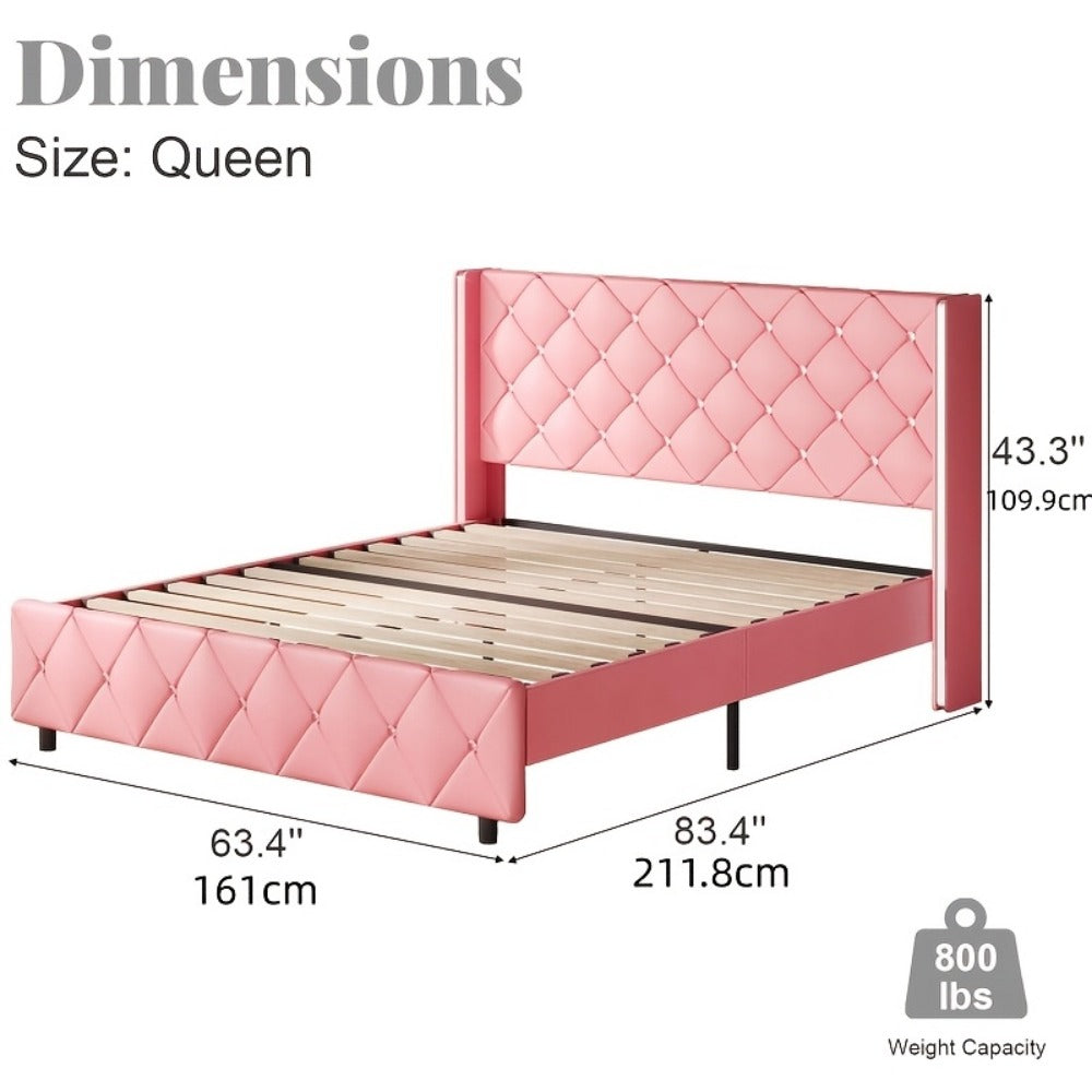Upholstered Bed Frame with No Box Spring Needed, Bedroom Platform Bed detail image - detail view 10