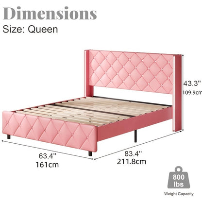 Upholstered Bed Frame with No Box Spring Needed, Bedroom Platform Bed detail image - detail view 10