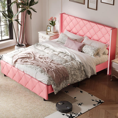 Upholstered Bed Frame with No Box Spring Needed, Bedroom Platform Bed detail image - detail view 18