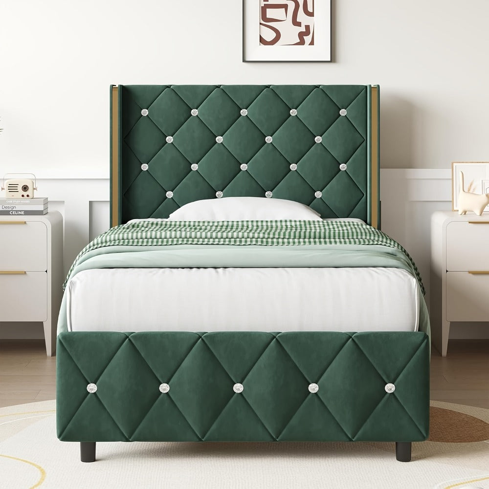 Upholstered Bed Frame with No Box Spring Needed, Bedroom Platform Bed detail image - detail view 19