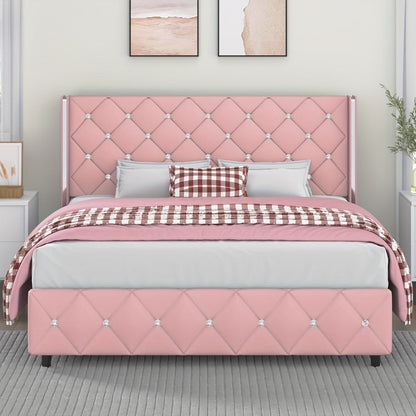 Upholstered Bed Frame with No Box Spring Needed, Bedroom Platform Bed detail image - detail view 23