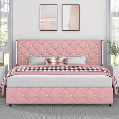 Upholstered Bed Frame with No Box Spring Needed, Bedroom Platform Bed detail image - detail view 24