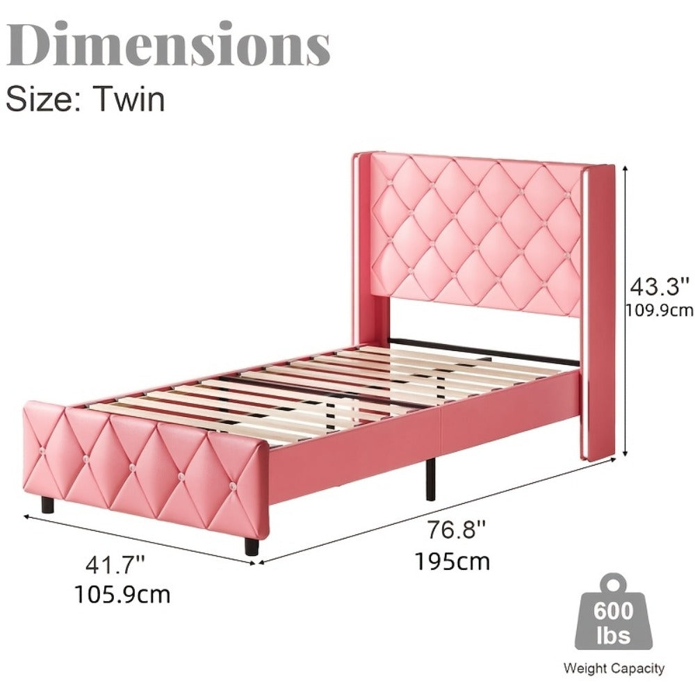 Upholstered Bed Frame with No Box Spring Needed, Bedroom Platform Bed detail image - detail view 6