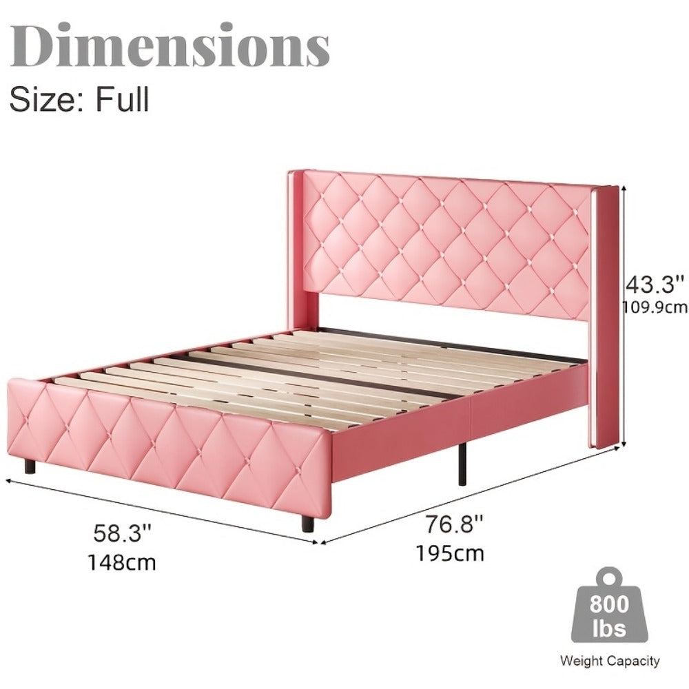 Upholstered Bed Frame with No Box Spring Needed, Bedroom Platform Bed detail image - detail view 8