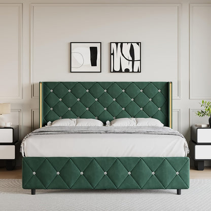 Bed Frame shown in the Green, Full option