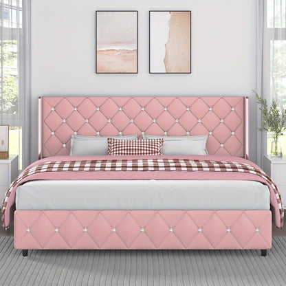 Bed Frame shown in the pink, King option