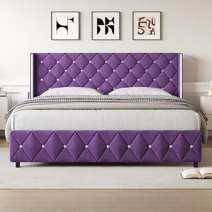 Bed Frame shown in the Purple, King option