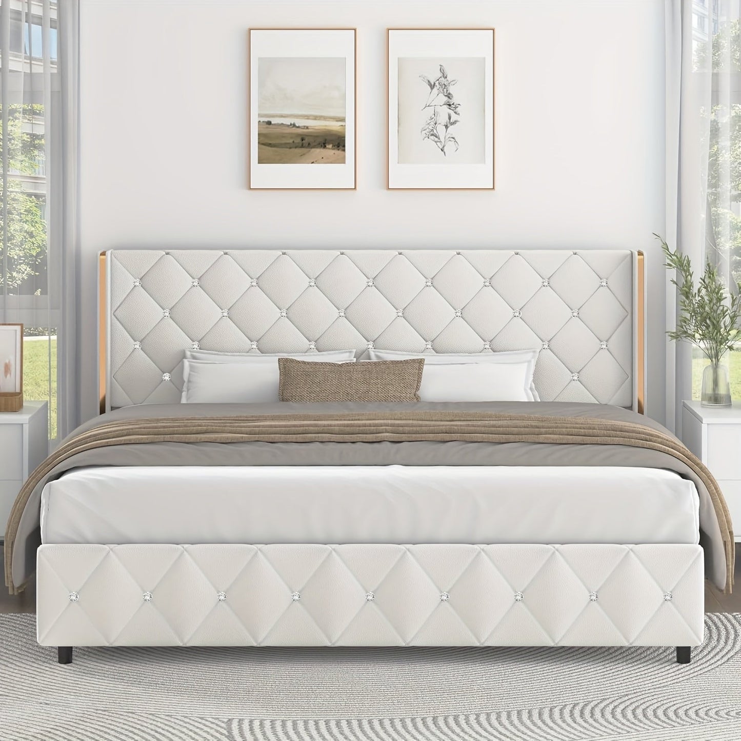 Bed Frame shown in the White, King option