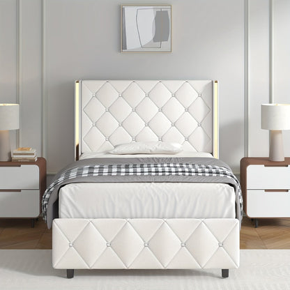 Bed Frame shown in the White, Twin option