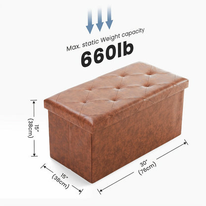 Upholstered Faux Leather Ottoman with Hidden Storage and Lift-Top Storage detail image - detail view 12