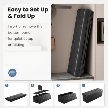 Upholstered Faux Leather Ottoman with Hidden Storage and Lift-Top Storage detail image - detail view 13
