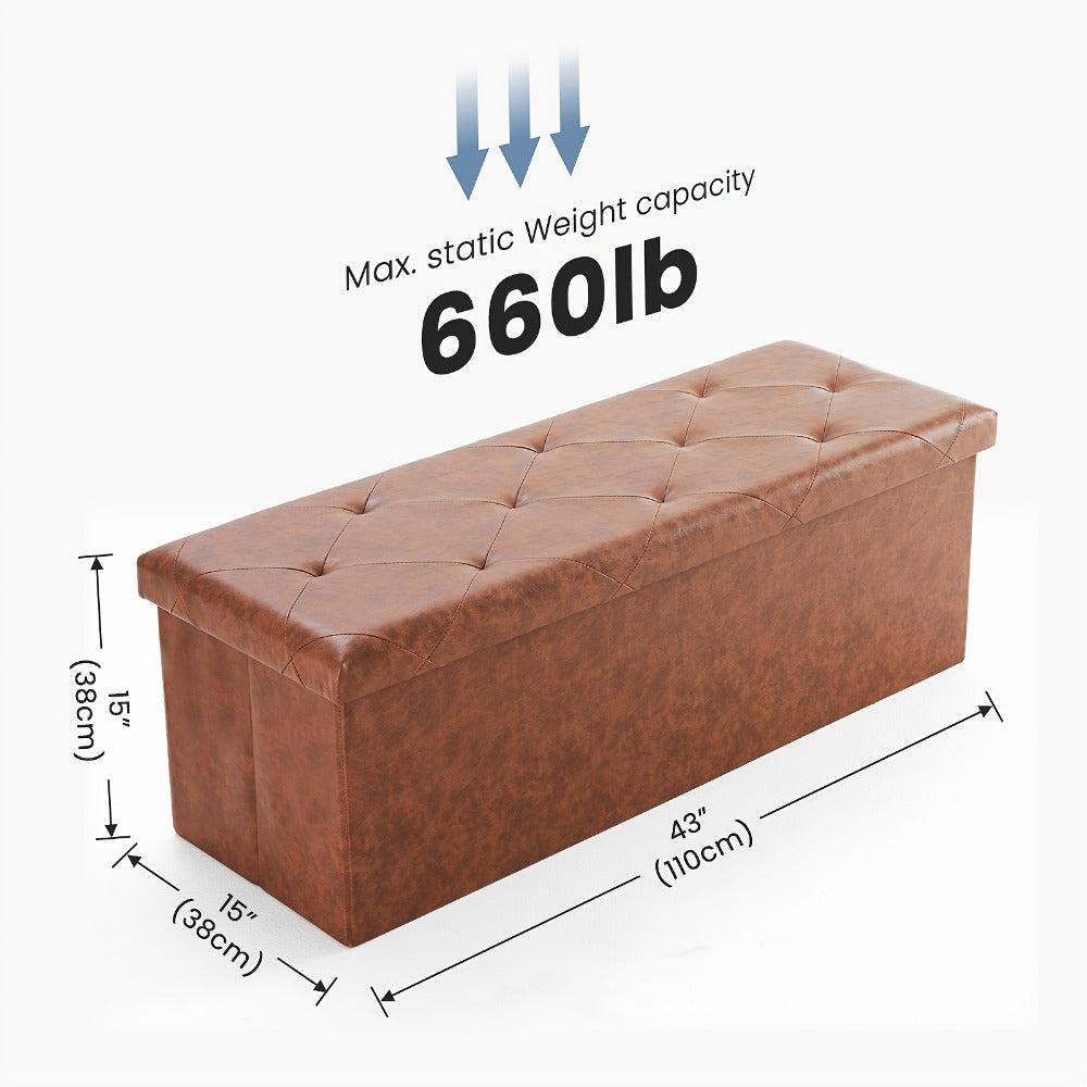 Upholstered Faux Leather Ottoman with Hidden Storage and Lift-Top Storage detail image - detail view 14