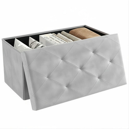 Upholstered Faux Leather Ottoman with Hidden Storage and Lift-Top Storage detail image - detail view 3