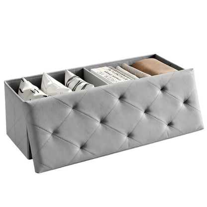 Upholstered Faux Leather Ottoman with Hidden Storage and Lift-Top Storage detail image - detail view 5