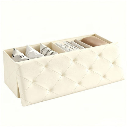 Upholstered Faux Leather Ottoman with Hidden Storage and Lift-Top Storage detail image - detail view 7