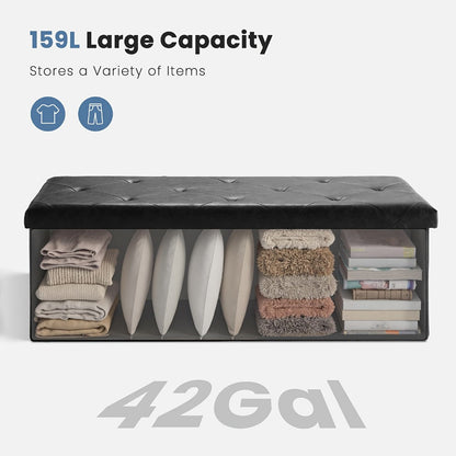 Upholstered Faux Leather Ottoman with Hidden Storage and Lift-Top Storage detail image - detail view 8