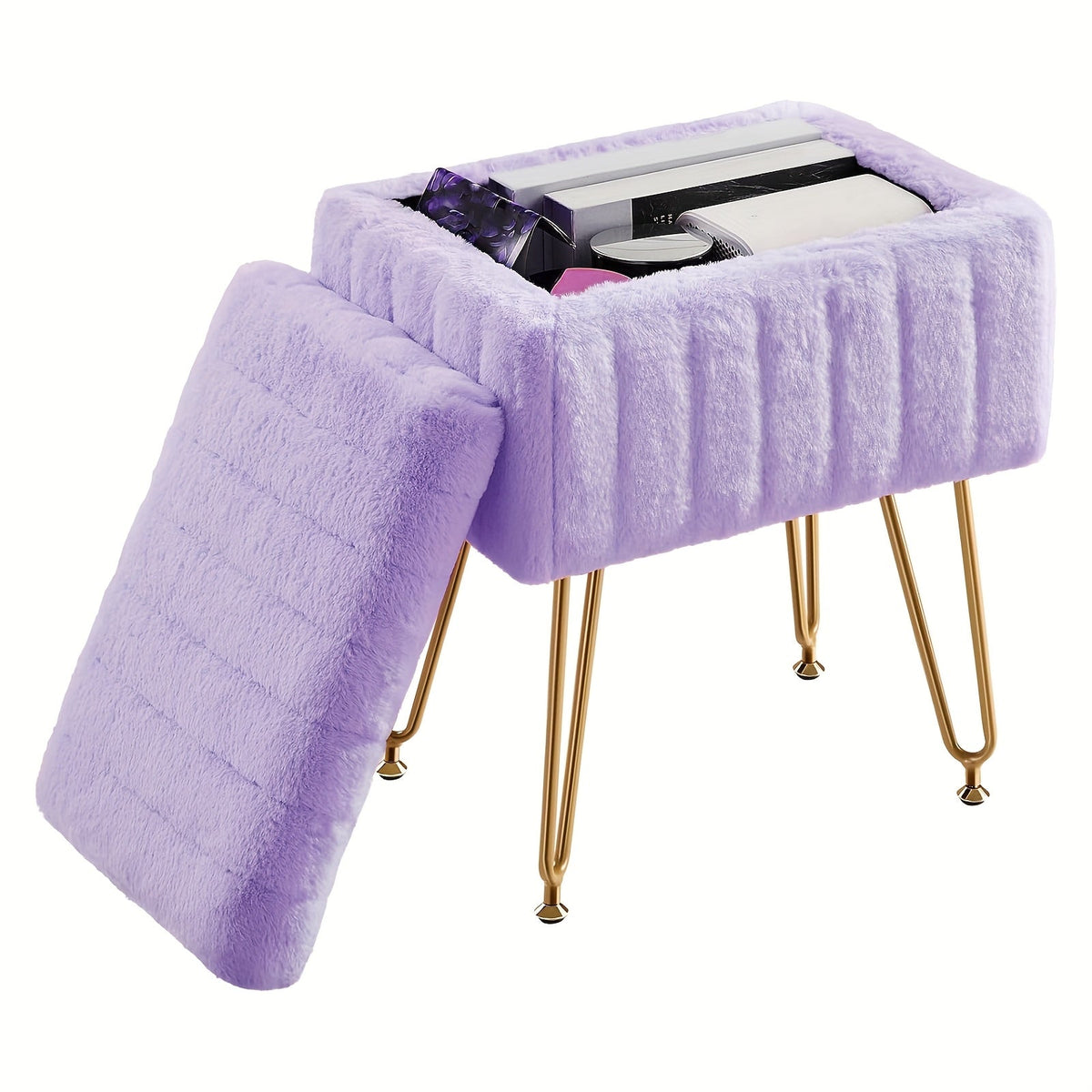 Vanity Stool shown in the Luxury Purple-22in option